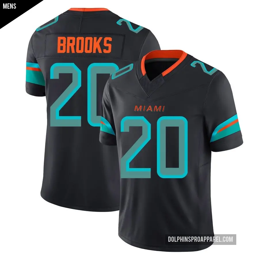 Men's Miami Dolphins ＃20 Jordyn Brooks Blue Limited Pitch 2025 Rivalries Collection Jersey