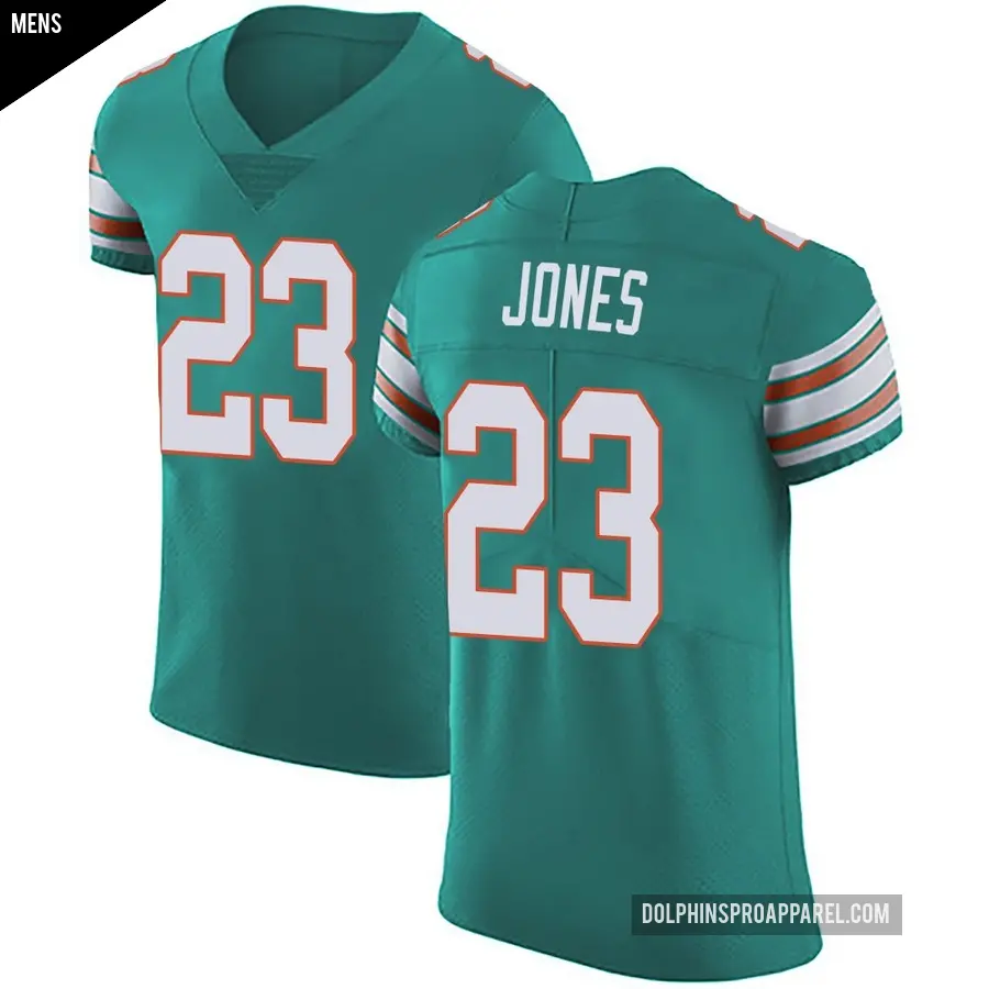 Men's Miami Dolphins ＃23 Jack Jones Green Elite Aqua Alternate Vapor Untouchable Jersey