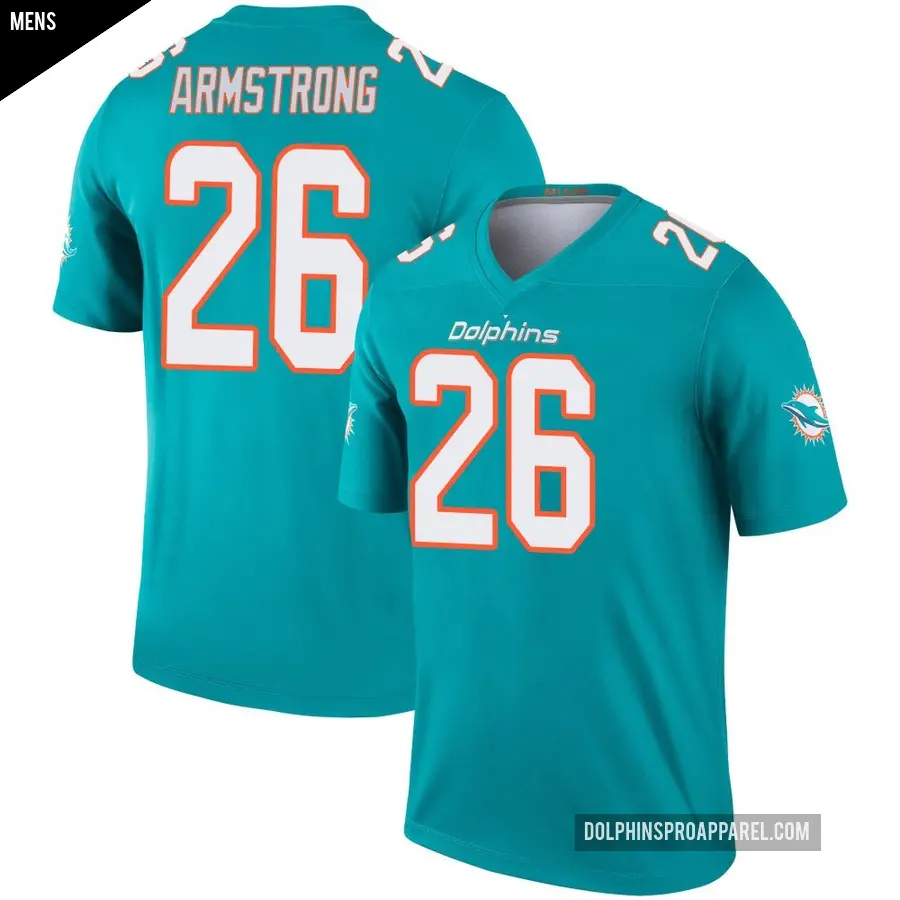 Men's Miami Dolphins ＃26 Cornell Armstrong Aqua Legend Jersey