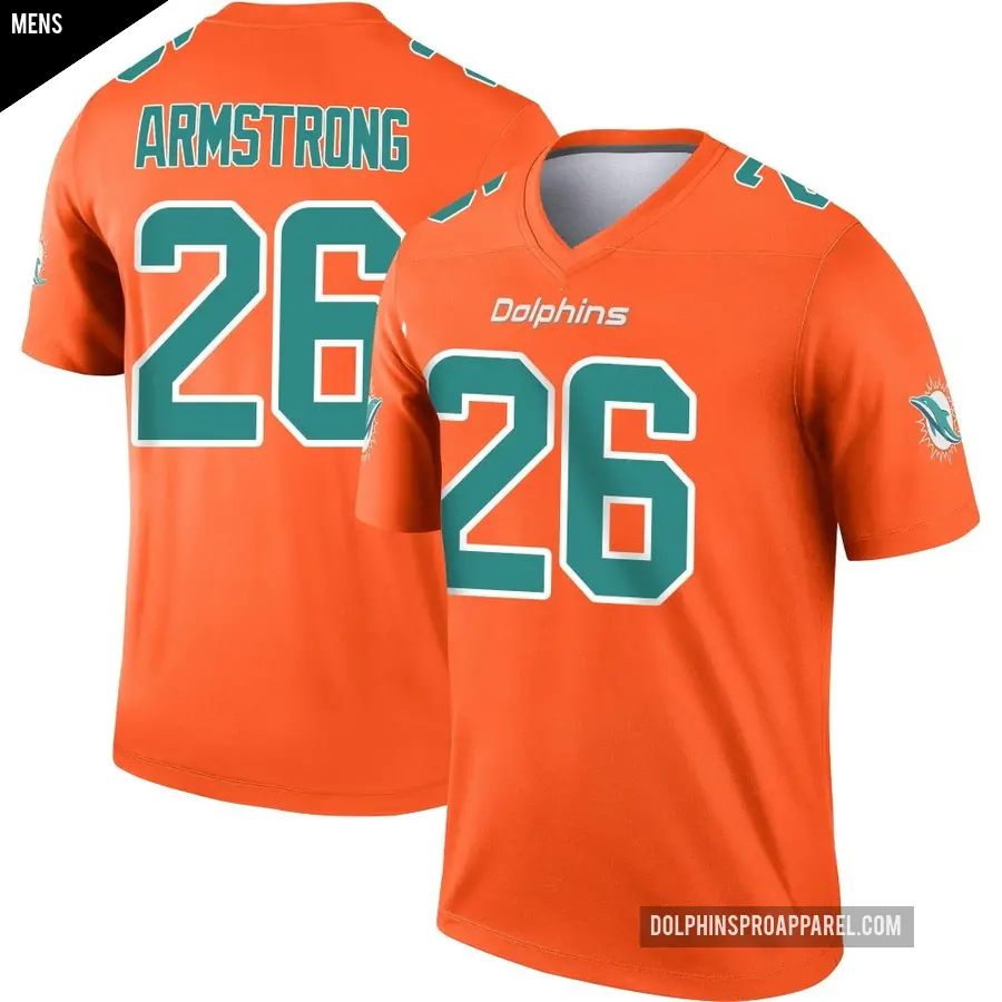 Men's Miami Dolphins ＃26 Cornell Armstrong Orange Legend Inverted Jersey