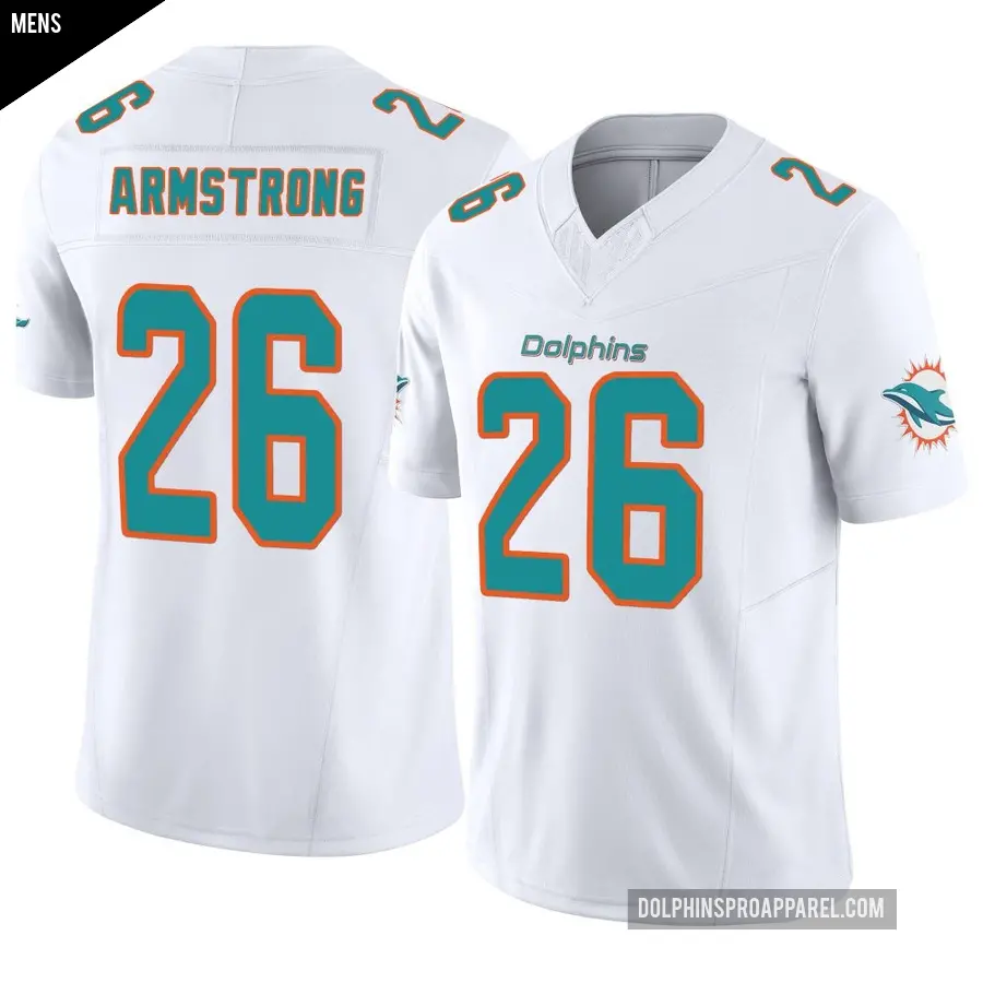 Men's Miami Dolphins ＃26 Cornell Armstrong White Limited Vapor F.U.S.E. Jersey