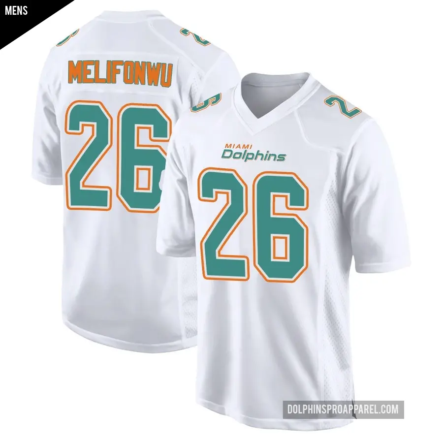 Men's Miami Dolphins ＃26 Ifeatu Melifonwu White Game Fashion Jersey