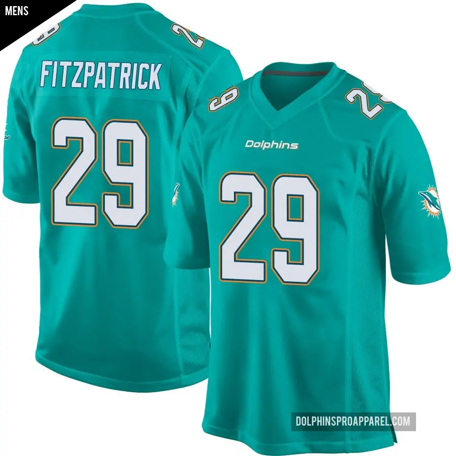 Men's Miami Dolphins ＃29 Minkah Fitzpatrick Aqua Game Team Color Jersey