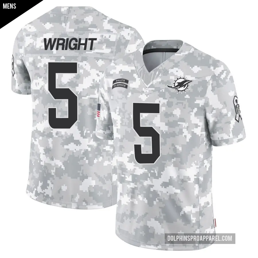 Men's Miami Dolphins ＃5 Jaylen Wright Arctic Camo Limited 2024 Salute to Service Jersey