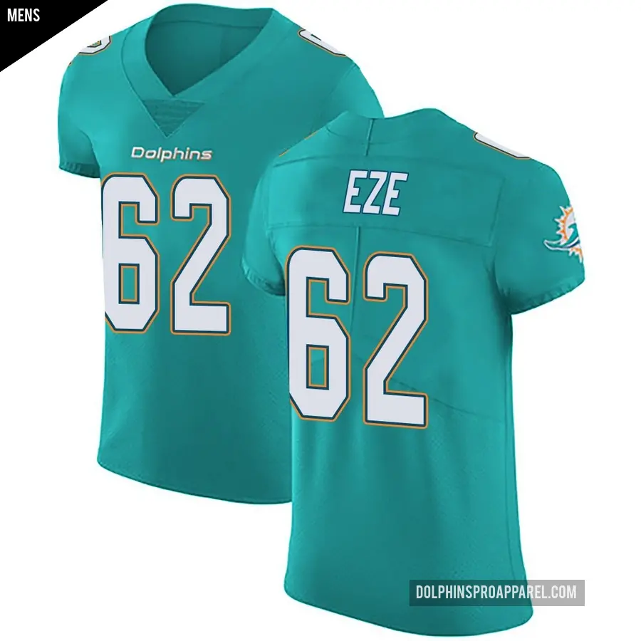 Men's Miami Dolphins ＃62 Obinna Eze Green Elite Aqua Team Color Vapor Untouchable Jersey