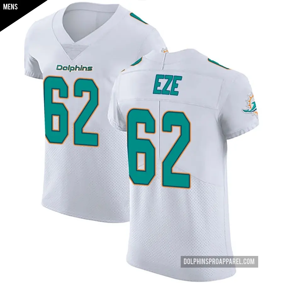 Men's Miami Dolphins ＃62 Obinna Eze White Elite Vapor Untouchable Jersey