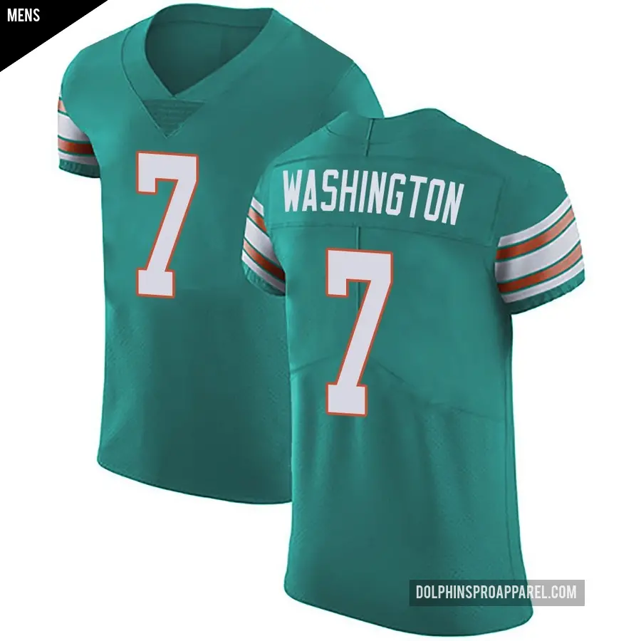Men's Miami Dolphins ＃7 Tahj Washington Green Elite Aqua Alternate Vapor Untouchable Jersey
