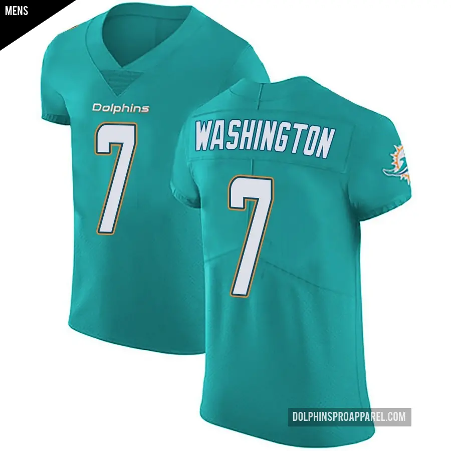 Men's Miami Dolphins ＃7 Tahj Washington Green Elite Aqua Team Color Vapor Untouchable Jersey