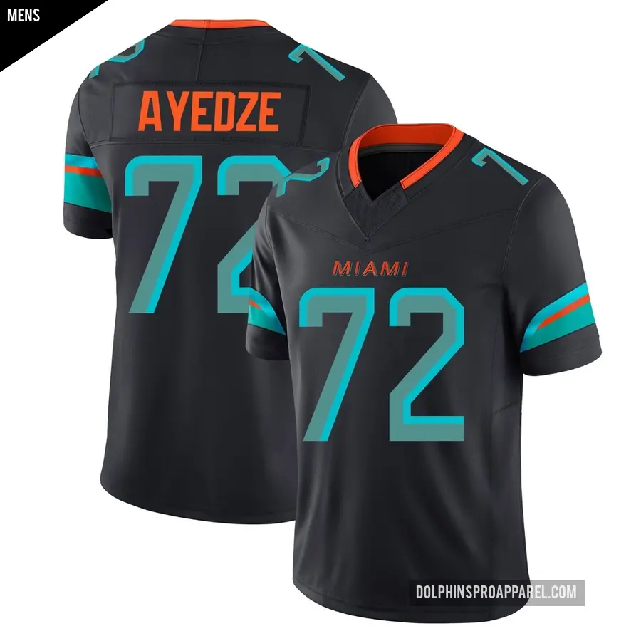 Men's Miami Dolphins ＃72 Gottlieb Ayedze Blue Limited Pitch 2025 Rivalries Collection Jersey