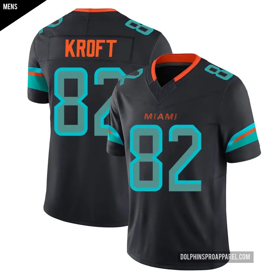 Men's Miami Dolphins ＃82 Tyler Kroft Blue Limited Pitch 2025 Rivalries Collection Jersey