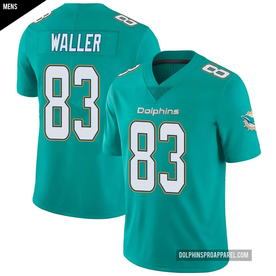 Men's Miami Dolphins ＃83 Darren Waller Aqua Limited Team Color Vapor Untouchable Jersey