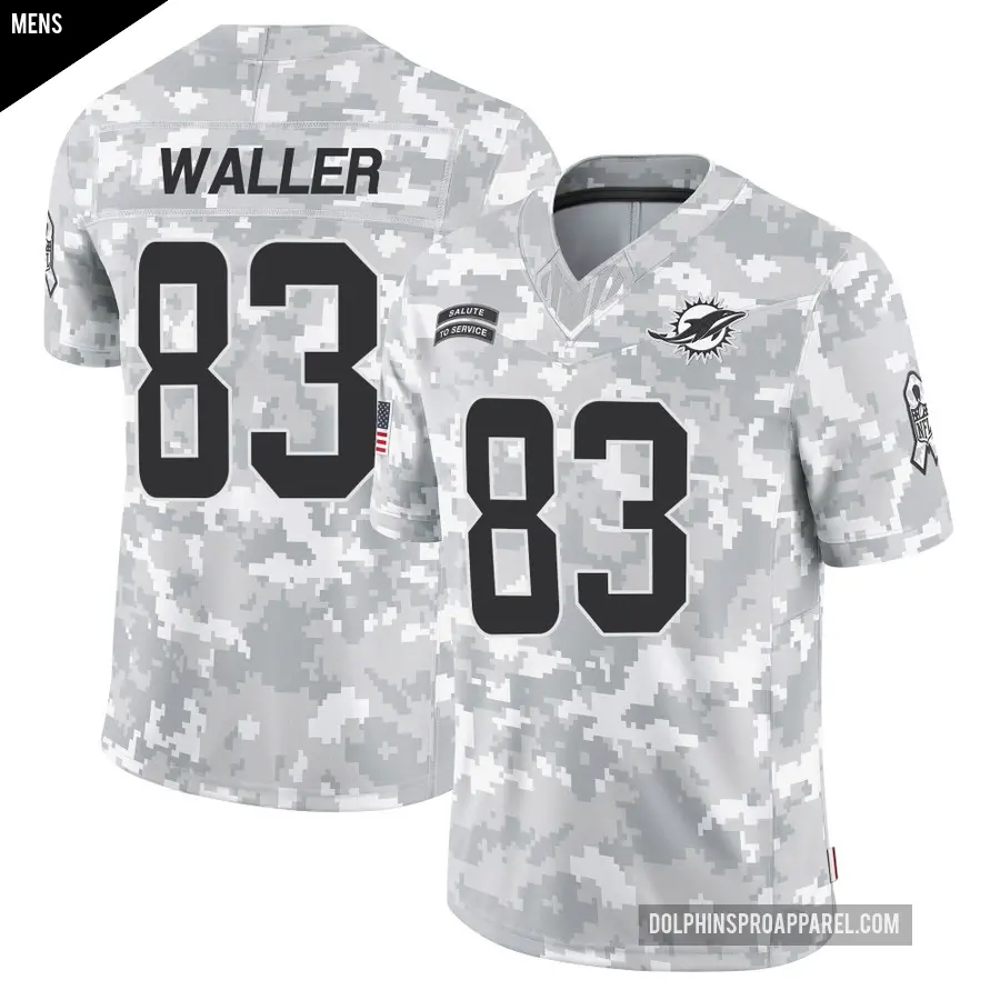 Men's Miami Dolphins ＃83 Darren Waller Arctic Camo Limited 2024 Salute to Service Jersey