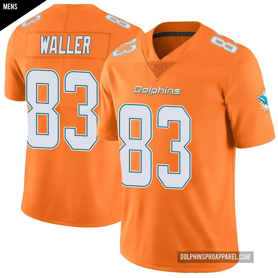 Men's Miami Dolphins ＃83 Darren Waller Orange Limited Color Rush Jersey