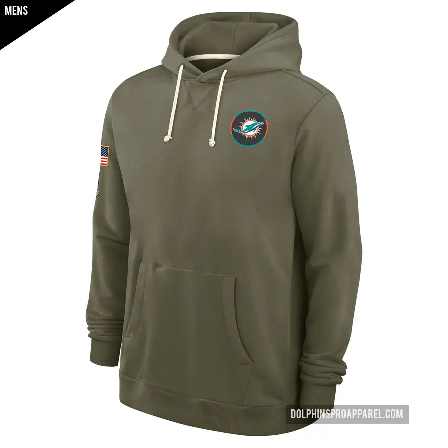 Men's Miami Dolphins Olive 2025 Salute to Service Sideline Hoodie