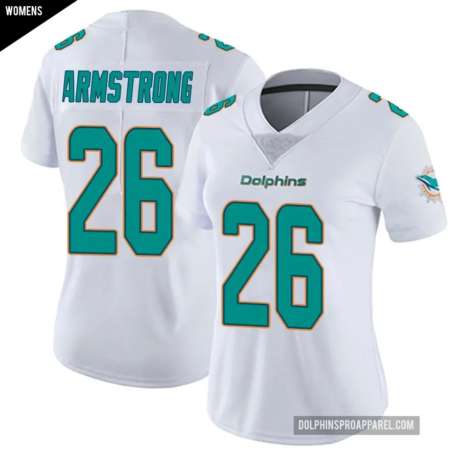 Women's Miami Dolphins ＃26 Cornell Armstrong White limited Vapor Untouchable Jersey