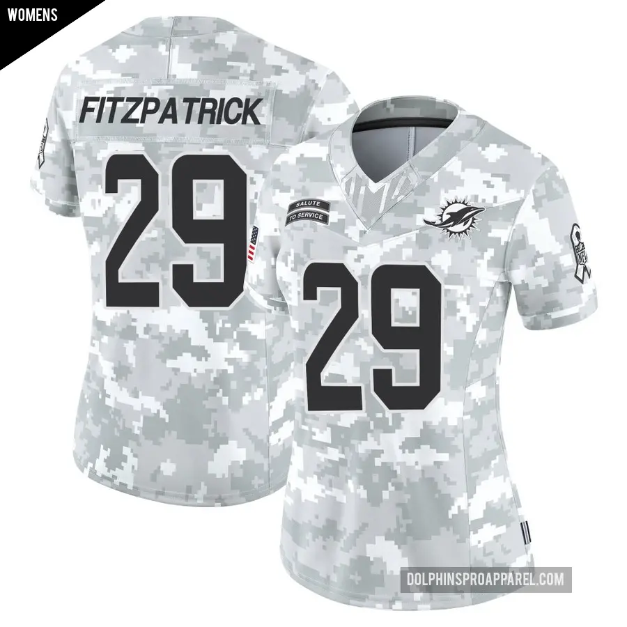 Women's Miami Dolphins ＃29 Minkah Fitzpatrick Arctic Camo Limited 2024 Salute to Service Jersey