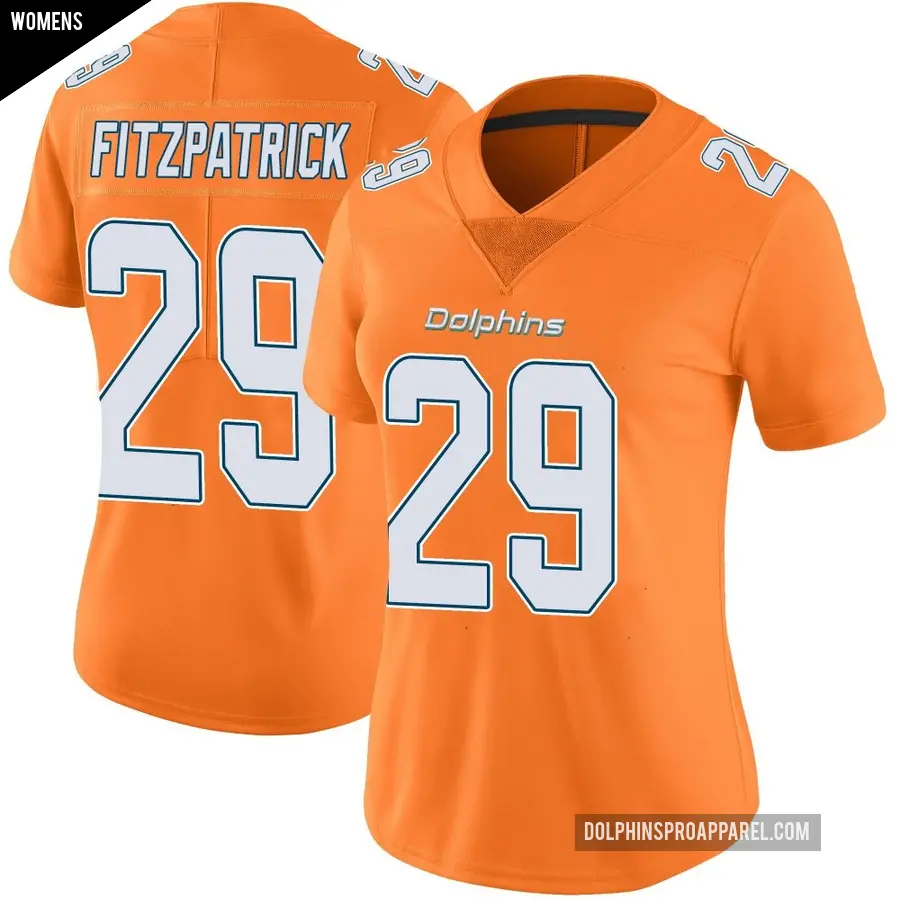 Women's Miami Dolphins ＃29 Minkah Fitzpatrick Orange Limited Color Rush Jersey