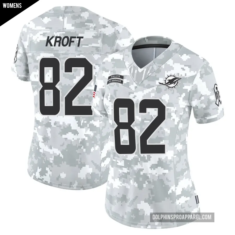 Women's Miami Dolphins ＃82 Tyler Kroft Arctic Camo Limited 2024 Salute to Service Jersey