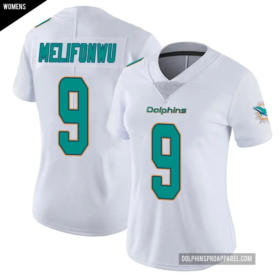 Women's Miami Dolphins ＃9 Ifeatu Melifonwu White limited Vapor Untouchable Jersey