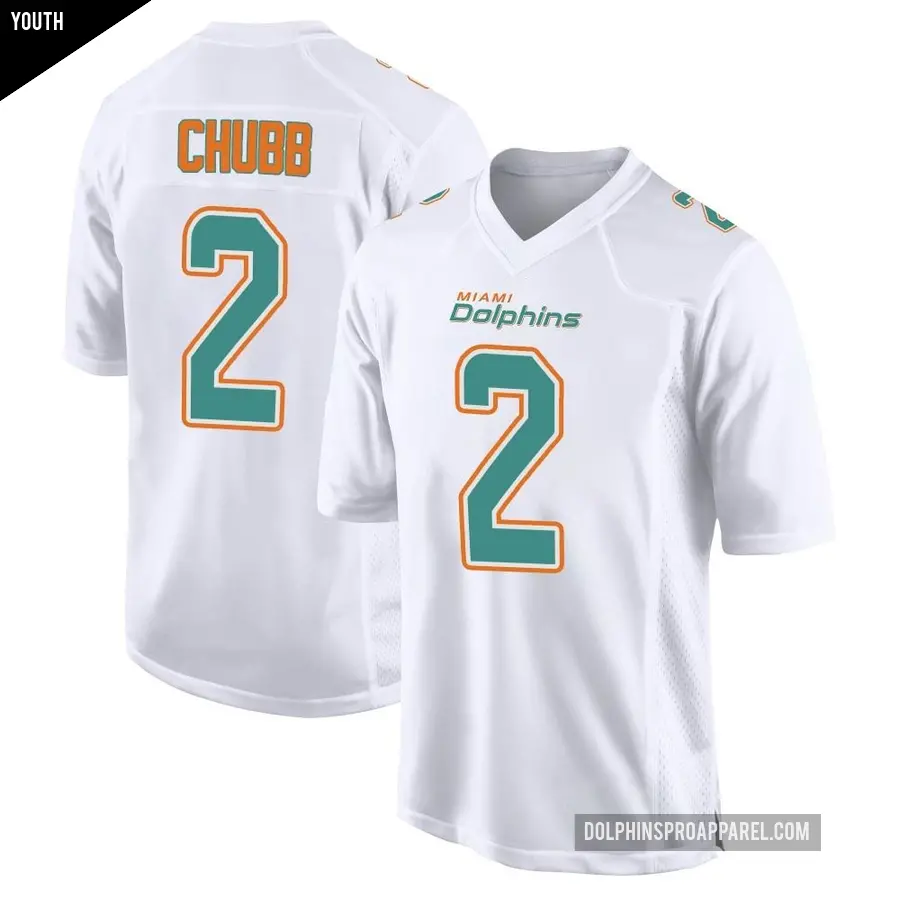 Youth Miami Dolphins ＃2 Bradley Chubb White Game Fashion Jersey
