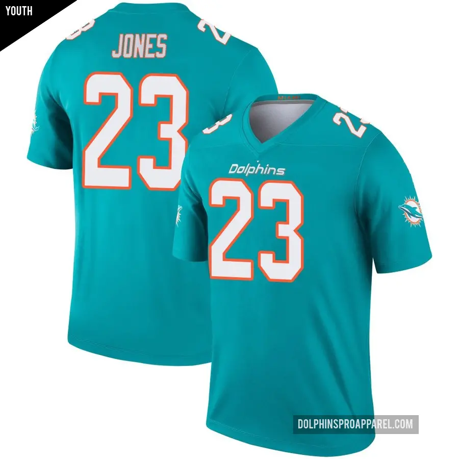 Youth Miami Dolphins ＃23 Jack Jones Aqua Legend Jersey