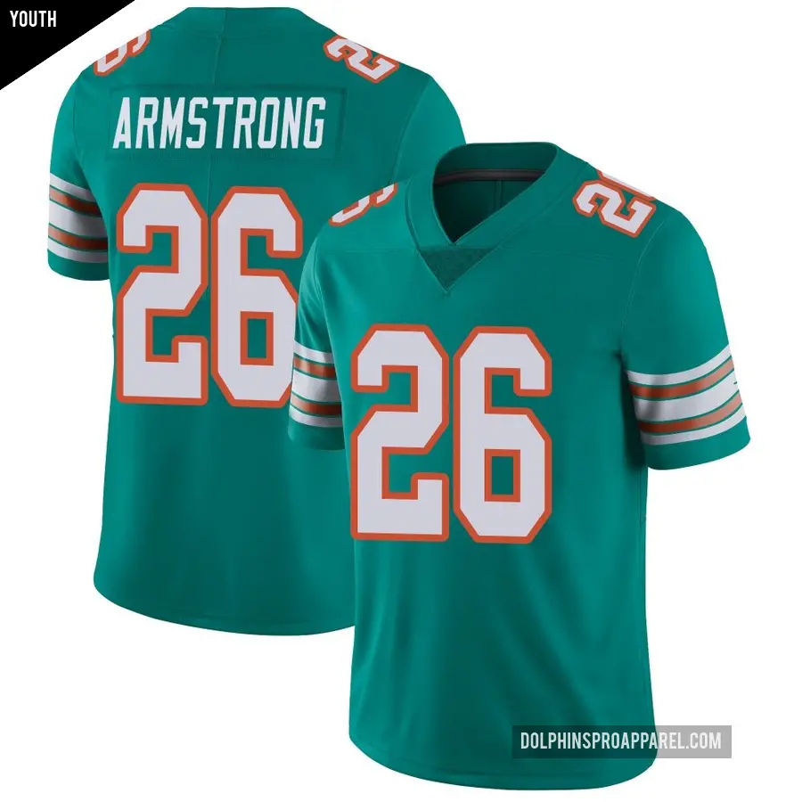 Youth Miami Dolphins ＃26 Cornell Armstrong Aqua Limited Alternate Vapor Untouchable Jersey
