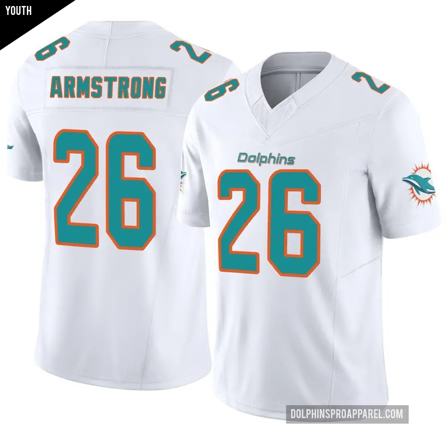 Youth Miami Dolphins ＃26 Cornell Armstrong White Limited Vapor F.U.S.E. Jersey