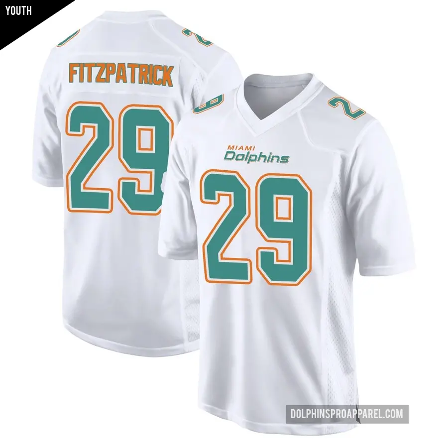Youth Miami Dolphins ＃29 Minkah Fitzpatrick White Game Fashion Jersey