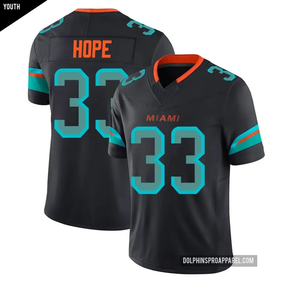 Youth Miami Dolphins ＃33 Larry Hope Blue Limited Pitch 2025 Rivalries Collection Jersey