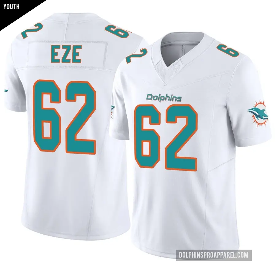 Youth Miami Dolphins ＃62 Obinna Eze White Limited Vapor F.U.S.E. Jersey