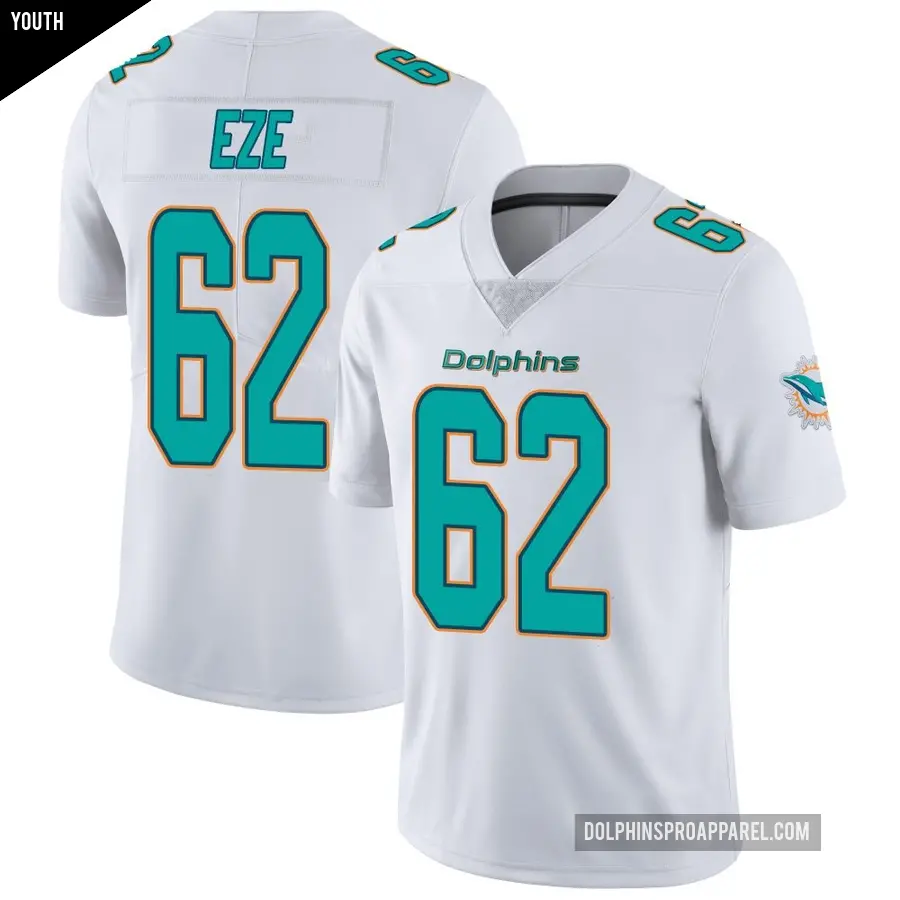 Youth Miami Dolphins ＃62 Obinna Eze White limited Vapor Untouchable Jersey