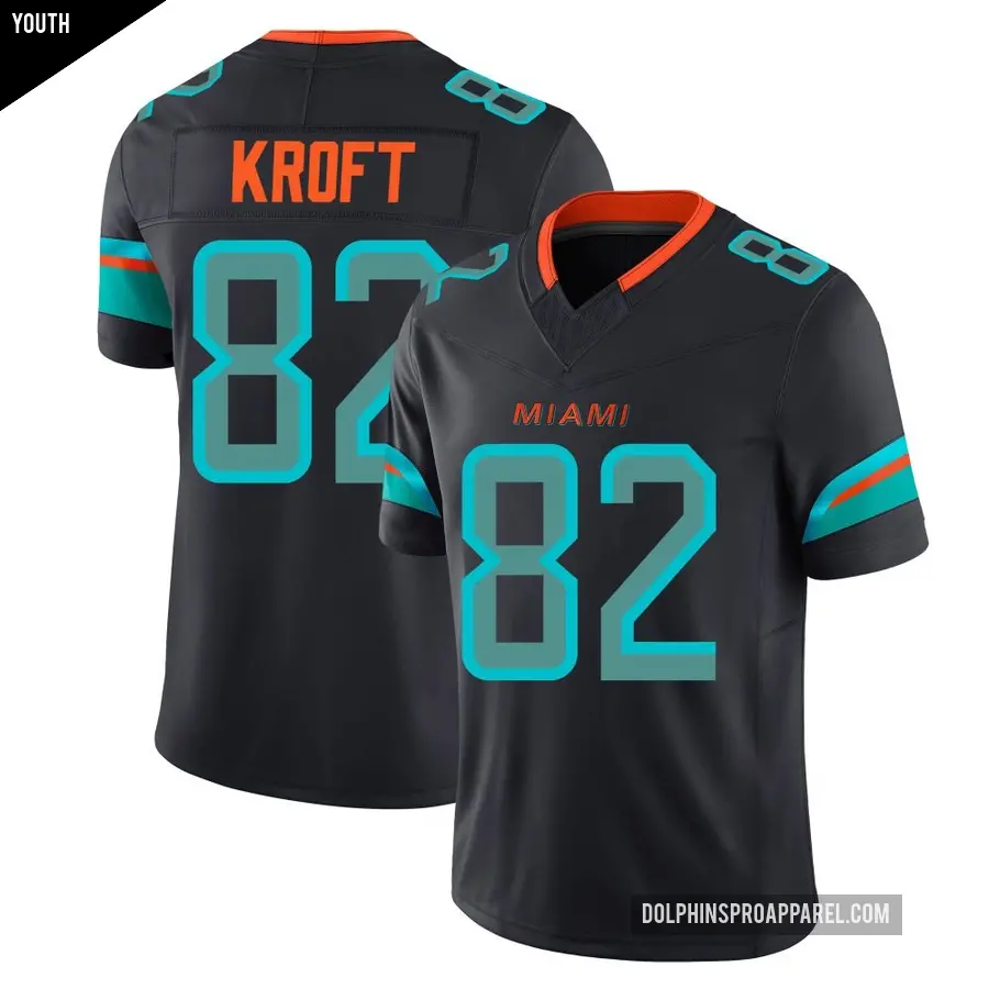 Youth Miami Dolphins ＃82 Tyler Kroft Blue Limited Pitch 2025 Rivalries Collection Jersey