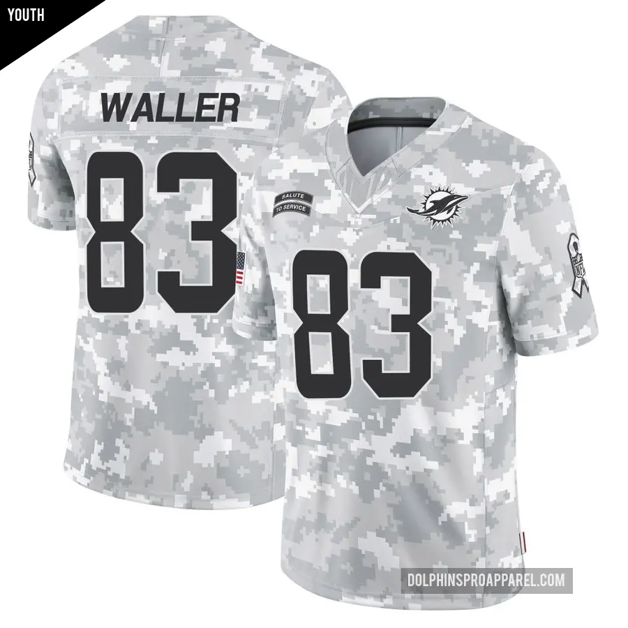 Youth Miami Dolphins ＃83 Darren Waller Arctic Camo Limited 2024 Salute to Service Jersey