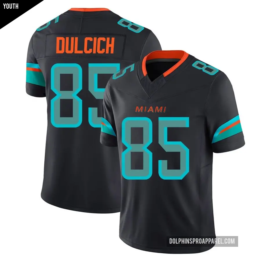 Youth Miami Dolphins ＃85 Greg Dulcich Blue Limited Pitch 2025 Rivalries Collection Jersey