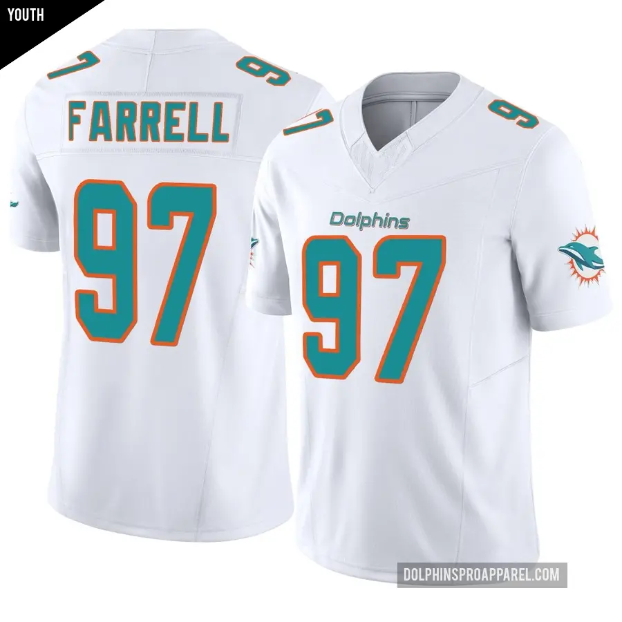 Youth Miami Dolphins ＃97 Neil Farrell White Limited Vapor F.U.S.E. Jersey